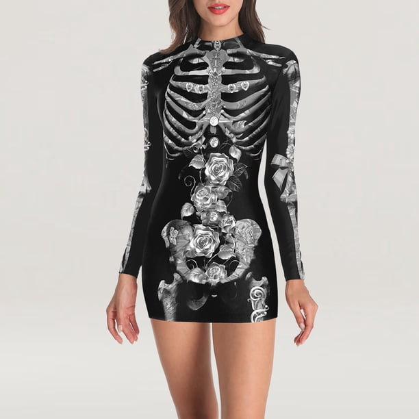 Vestido de uniformes de enfermera con cuello redondo ajustado ropa de fiesta Vintage de manga larga para mujer