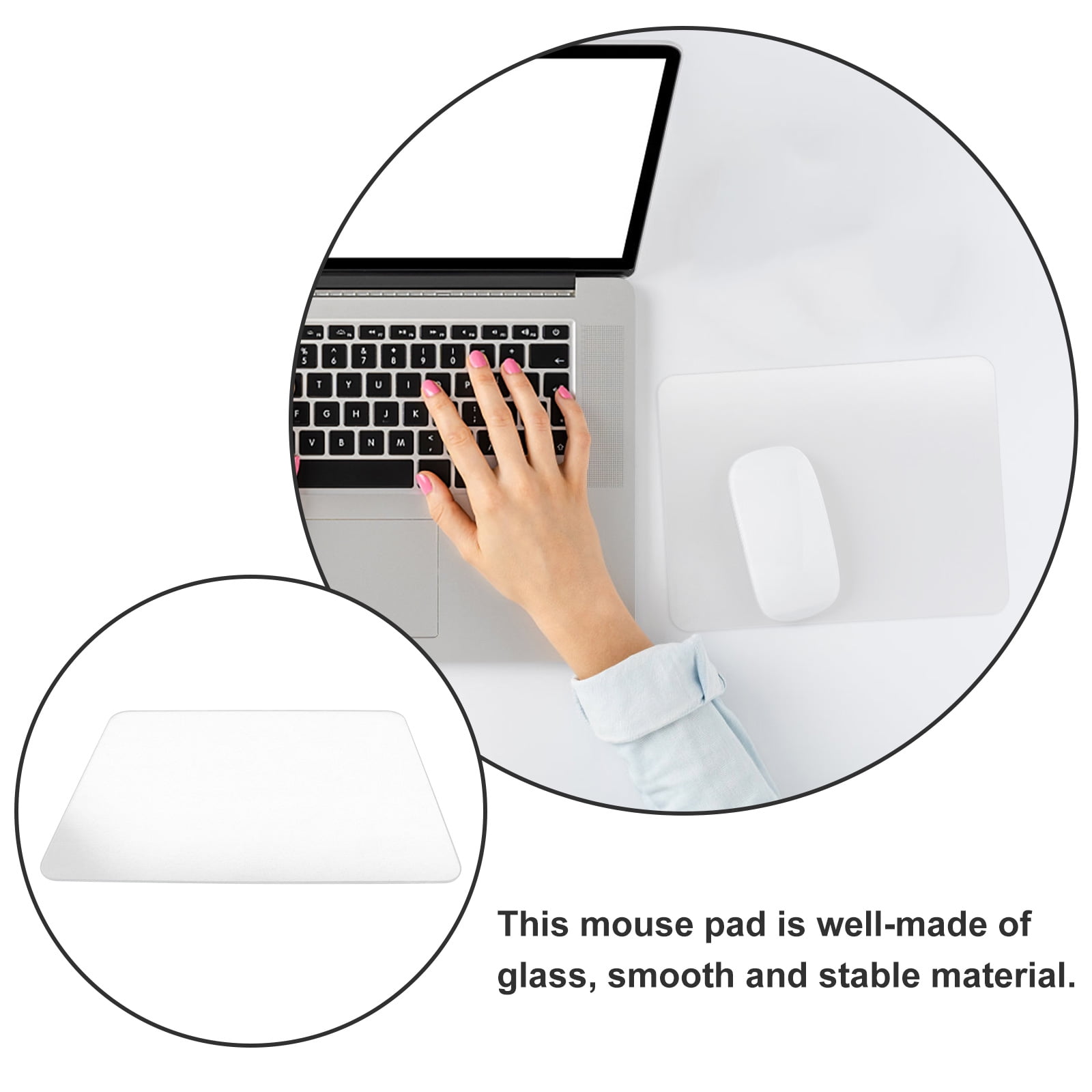 YUNLIGHTS Glass Mousepad Clear Desk Pad Glass Mouse Pad YUNLIGHTS Glass Mousepad Clear Desk Pad Glass Mouse Pad