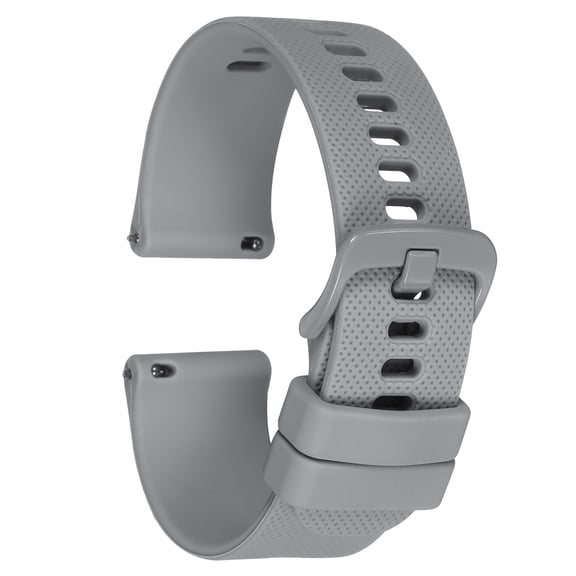 Uxcell Silicone Watch Band 20mm Quick Release Flexible Rubber Replacement Watch Strap with Stainless Steel Clasp for Men Women, Grey