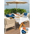 Abstract Geometric Rectangle Outdoor Tablecloth with Umbrella Hole Blue ...