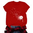 thumbnail image 1 of Gibobby Playera de Verano para Mujer Camiseta manga corta con cuello redondo y estampado diente león H para mujer(Rosa caliente,G), 1 of 2