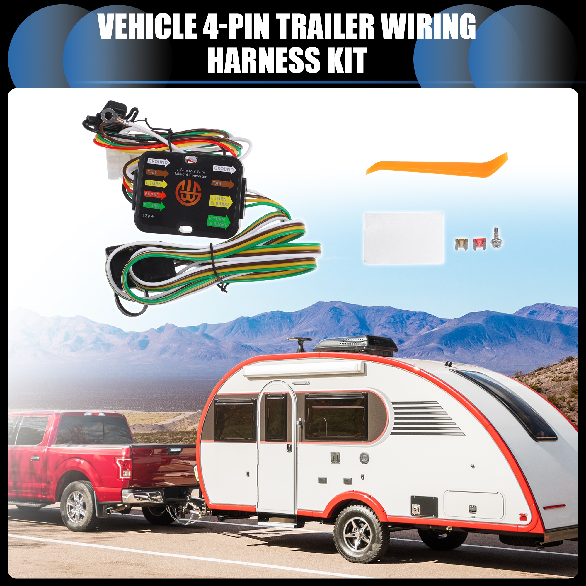 Unique Bargains Vehicle 4-Pin Trailer Wiring Harness Kit, for Acura MDX 2014-2020
