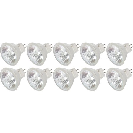 - Simba Lighting® Halogen MR11 12V 20W Bulbs FTD GU4 Bi-Pin Base 2700K with Cover Glass 10-Pack