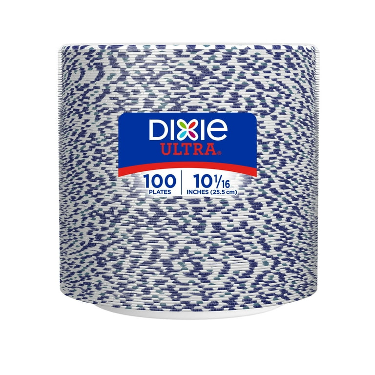 Dixie Ultra 10 1/6 Inch 25-Paper Plates disposable blue flower pattern