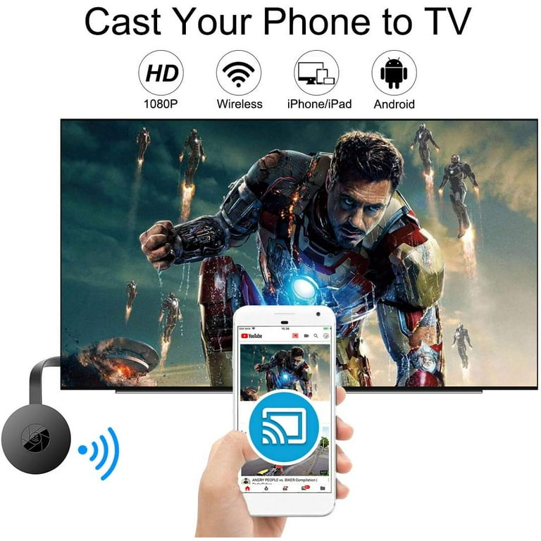 Wireless Display Dongle, 4K WiFi Portable Display Receiver 1080P HDMI Screen Mirroring Compatible with iPhone Mac iOS Android to TV Projector Support
