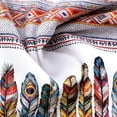 thumbnail image 7 of GUZOM Mens Short Sleeve Shirt White, Boho Feather & Ethnic Print Button Down, Relaxed Fit Breathable Vacation Beach Shirt,Size 2XL, 7 of 7