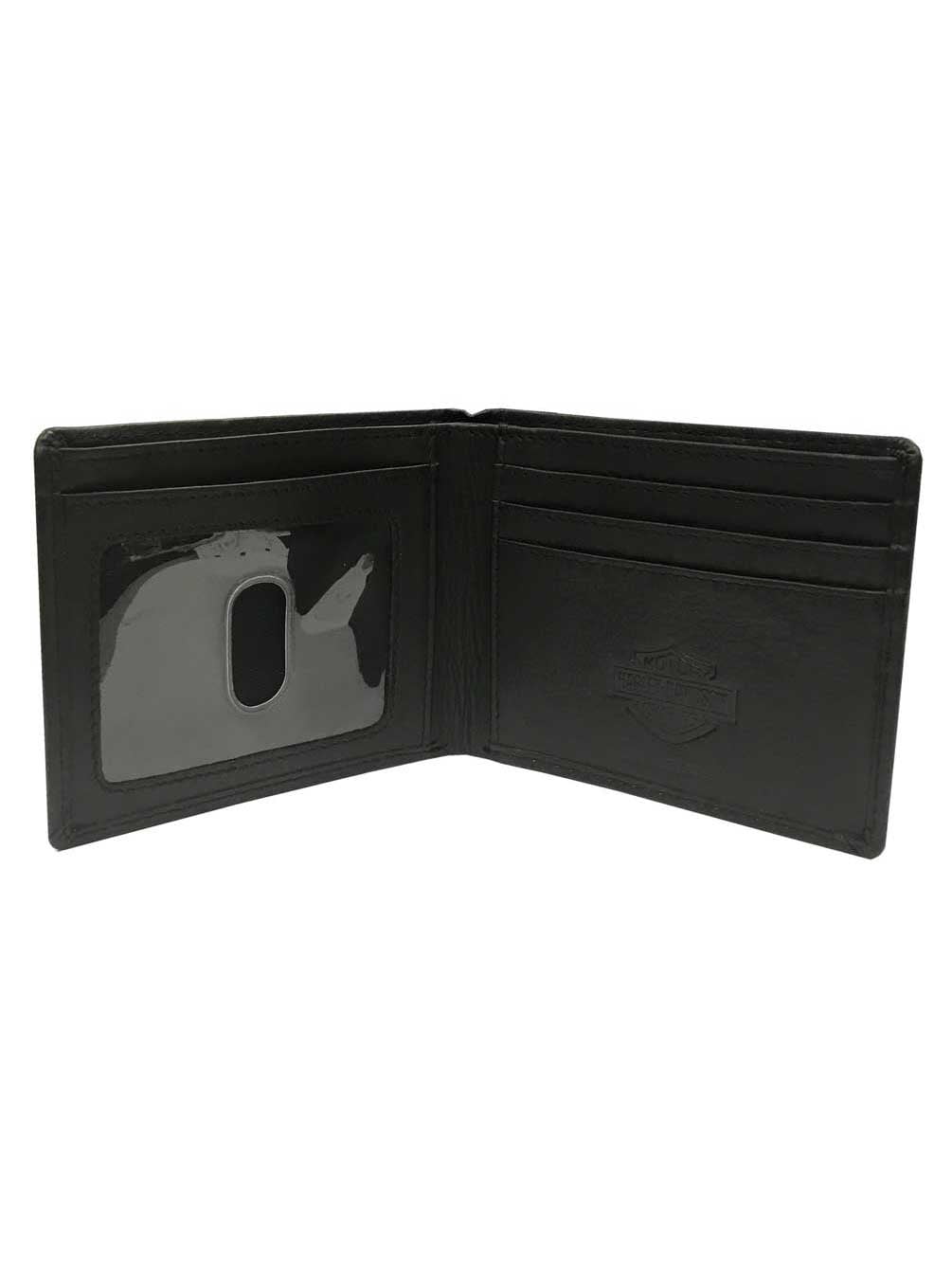 Harley-Davidson Men's Drag Race Bi-Fold Leather Wallet w/ RFID HDMWA11675, Harley Davidson