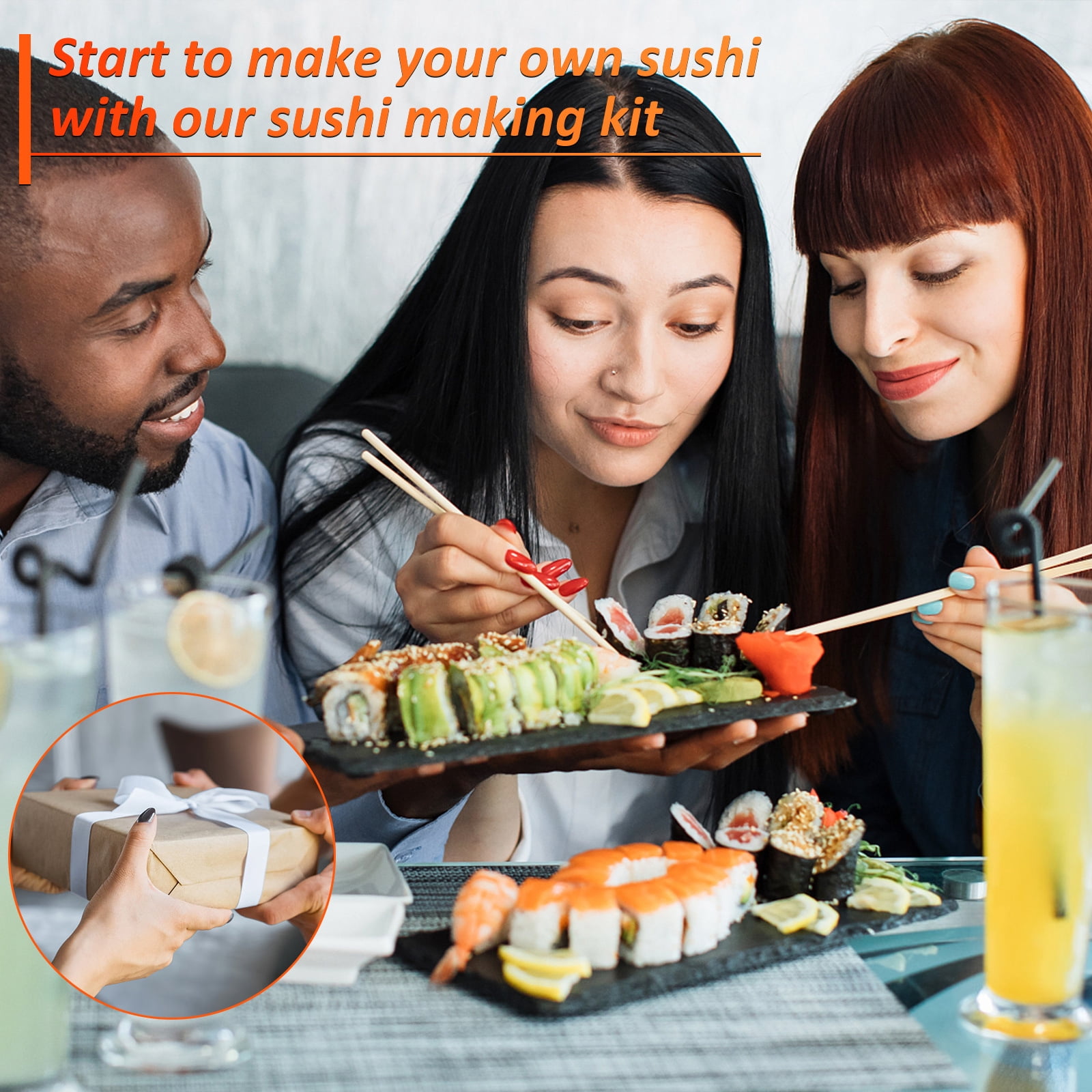 ANUNU Sushi Making Kit, 27 Pieces Deluxe Edition, Sushi Maker Kit