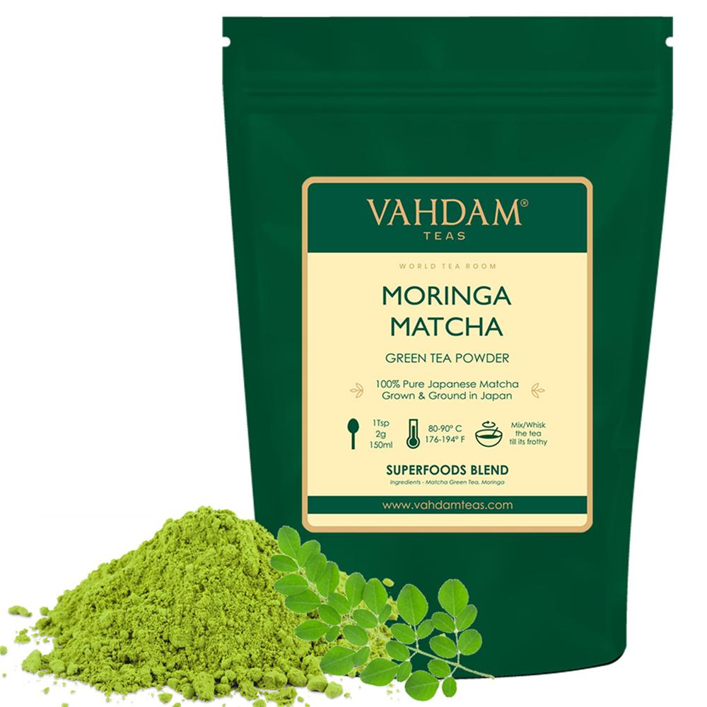 VAHDAM, Moringa Matcha Green Tea Powder, Superfood Matcha Powder, 3.53oz