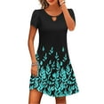 thumbnail image 1 of Jusqu'à 65 % de Réduction! Robes de Mode d'Été pour Femmes 2024 Grande Taille Décontractée Robe Imprimée Sans Manches Col en V Ensemble Haut/chemise, 1 of 4