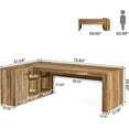 thumbnail image 3 of 72.8" Large Office Desk with Storage Shelves, Executive Desk with 47.24" Cabinet, 3 of 5