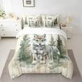 thumbnail image 2 of Manfei Cute Wolf Bedding Comforter Set 7-Piece for Boys Girls, Cartoon Woodland Animal King Bedding Sets, Green Pine Tree Bed Sheets, Microfiber Bedroom Decor, 2 of 8