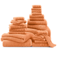 thumbnail image 4 of Casa Platino 100% Ring-Spun Cotton Towels Bathroom Sets Of 24 – 2 Bath Sheets, 2 Gym, 2 Bath, 4 Fingertip, 6 Hand, 8 Washcloths, Hotel-Quality Softness for Daily Living – Peach Fuzz, 4 of 9