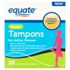Equate Super Unscented Tampons for Active Women, 36 Count