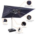 thumbnail image 4 of Cantilever Patio Umbrella with LED Lights, 10'x10' ft, Square Offset Outdoor Umbrella, 360° Rotation, UV-Resistant Fabric, Tilt 6-level Adjustable (Base Not Included), 4 of 8