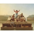 thumbnail image 2 of George Caleb Bingham 18x15 Black Ornate Wood Framed Double Matted Museum Art Print Titled - The Jolly Flatboatmen (1846), 2 of 5