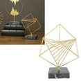 thumbnail image 1 of Abstract Metal Figurine, Iron And Marble Metal Geometric Statue  For Bedroom For Study Room, 1 of 8
