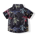 thumbnail image 5 of KYAIGUO Toddler Baby Boys Shirt Summer Beach Shirt,Kids Boys Lightweight and Breathable Button down Short Sleeve Tops,12 Months - 5 Years, 5 of 9