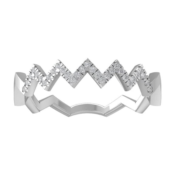 ARAIYA FINE JEWELRY Sterling Silver Diamond Wedding Band Ring (1/10 cttw, I-J Color, I2-I3 Clarity) Size 8