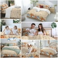 thumbnail image 5 of Orange Blue Pumpkins Bedding Duvet Cover Set Full Size 4 Pieces Thanksgiving Fallen Leaf Vintage Brown Bedding Set with Zipper Closure, 1 Comforter Cover 86x86 Inches 1 Flat Sheet & 2 Pillow Cases, 5 of 7