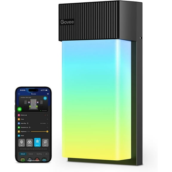Govee Smart Technology Capable LED Outdoor Corded Electric Wall Lights