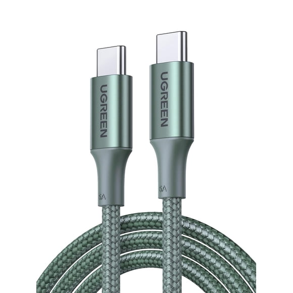 Cable USB Tipo C UGREEN Verde 100W Carga Rápida 1M para MacBook, iPad, Galaxy e iPhone