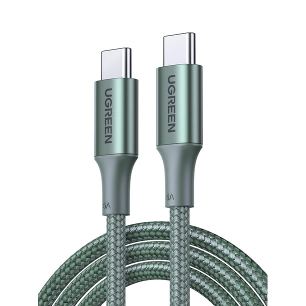 Cable USB Tipo C UGREEN Verde 100W Carga Rápida 1M para MacBook, iPad, Galaxy e iPhone