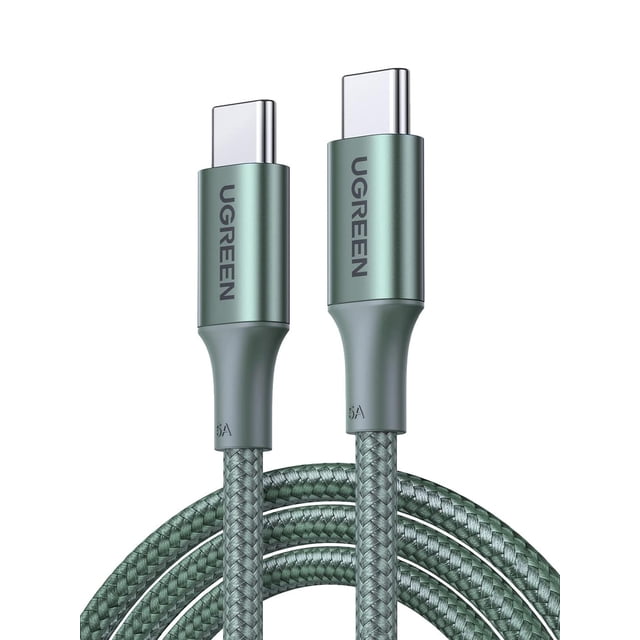 Cable USB Tipo C UGREEN Verde 100W Carga Rápida 1M para MacBook, iPad, Galaxy e iPhone
