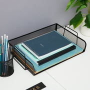 Mind Reader Stackable Paper Tray, Desktop Organizer, File Storage, Office, Metal, 2 Pcs., Silver
