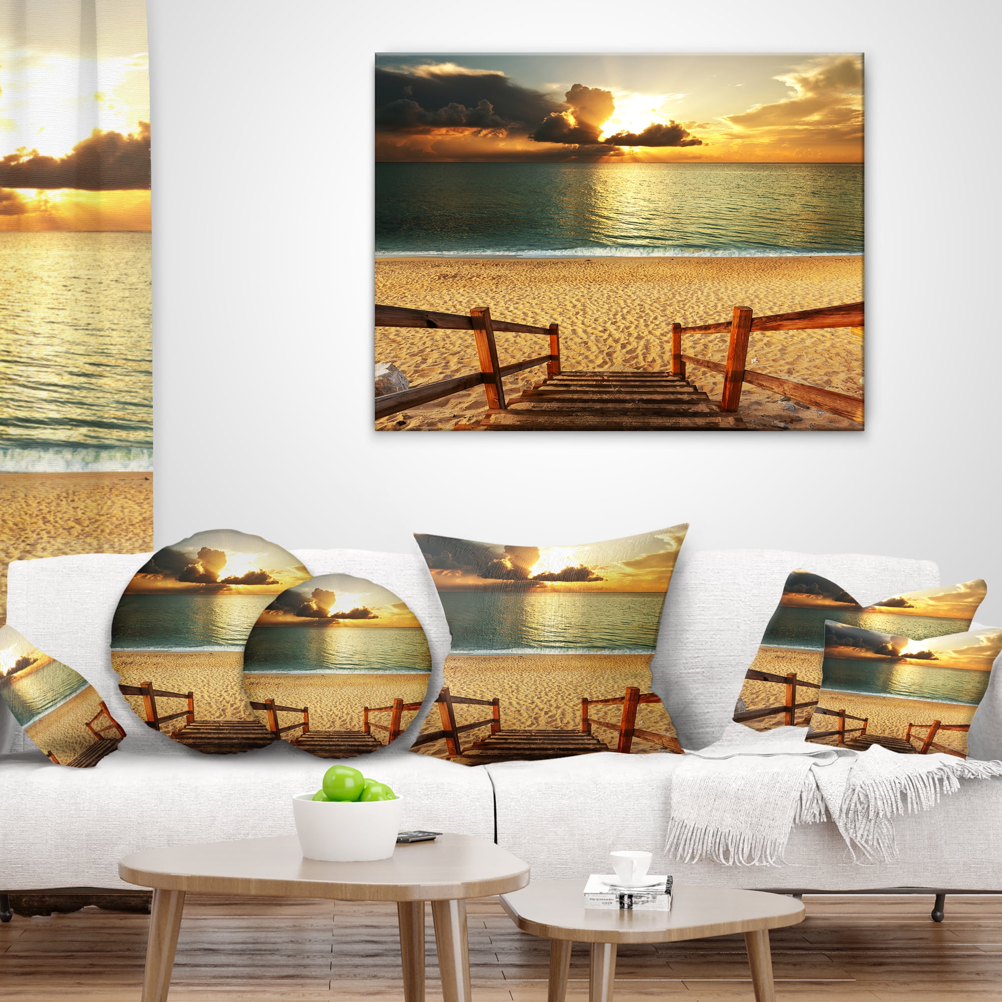 Designart 12" x 20" Multi-color Polyester Throw Pillow