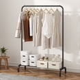 thumbnail image 1 of Clothes Rack Heavy Duty Clothing Garment Rack with Hanging Rod and Lower Storage Bedroom Black, 1 of 8