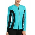 thumbnail image 4 of Beautyin Rash Guards à Fermeture Éclair pour Femmes Manches Longues Patchwork Athlétique, 4 of 8