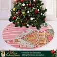 thumbnail image 3 of Yayeee Christmas Tree Skirt 35 inches for Xmas Tree Holiday Party Decoration, Brown Gingerbread House, 3 of 6