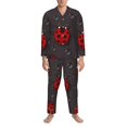 thumbnail image 3 of Fotbe Red Ladybugs Pijama de Hombre con Estampado de Manga Larga, Conjunto de 2 Piezas, Ropa de Dormir Suave y Cómoda con Bolsillos-XX-Large, 3 of 7
