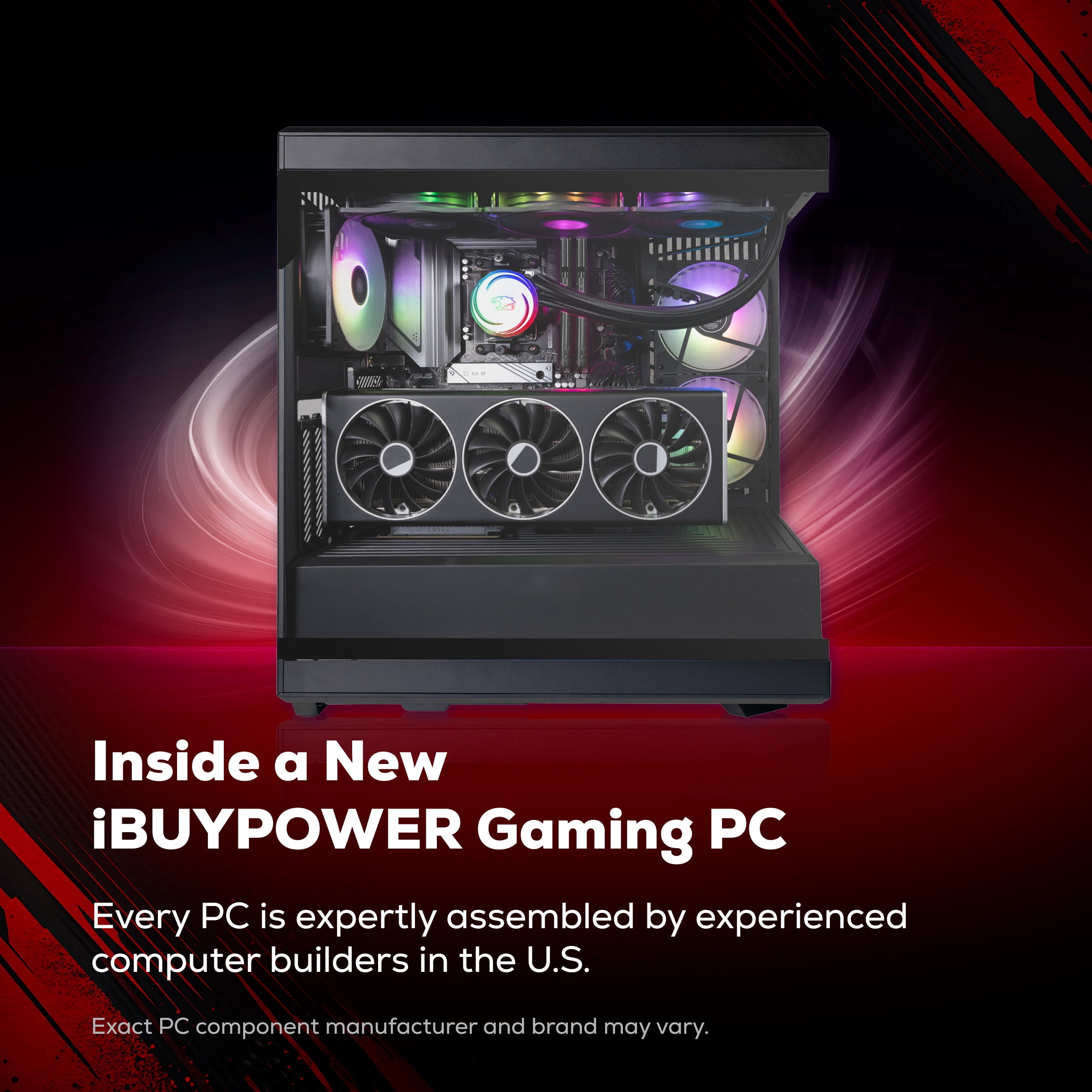 iBUYPOWER Y40 PRO Black Gaming PC Desktop Computer AMD Ryzen 9 9900X CPU, NVIDIA GeForce RTX 5080 16GB GPU, 32GB DDR5 RGB RAM, 2TB NVMe SSD, Windows 11 Home, Keyboard, Mouse - Black Y40BA9N5801