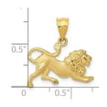 thumbnail image 4 of 14k Yellow Gold Solid Satin Lion Charm Pendant Necklace Measures 19.4x20.1mm - Bead Charm for Women, 4 of 4
