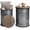 Pure Galvanized, variant on YANGLI Farmhouse Accent Side Table, Rustic Storage Ottoman Seat Stool, Galvanized Antique Metal End Table Box Bin with Round Wood Lid, Nesting Set of 2, Black