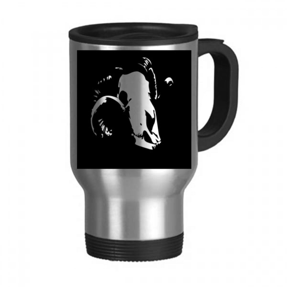 Goat l Dead Hunts Art Deco Fashion Travel Mug Flip Lid Stainless Steel Cup Car Tumbler Thermos