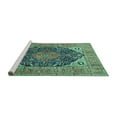 thumbnail image 2 of Ahgly Company Machine Washable Indoor Rectangle Medallion Turquoise Blue Traditional Area Rugs, 7' x 10', 2 of 4