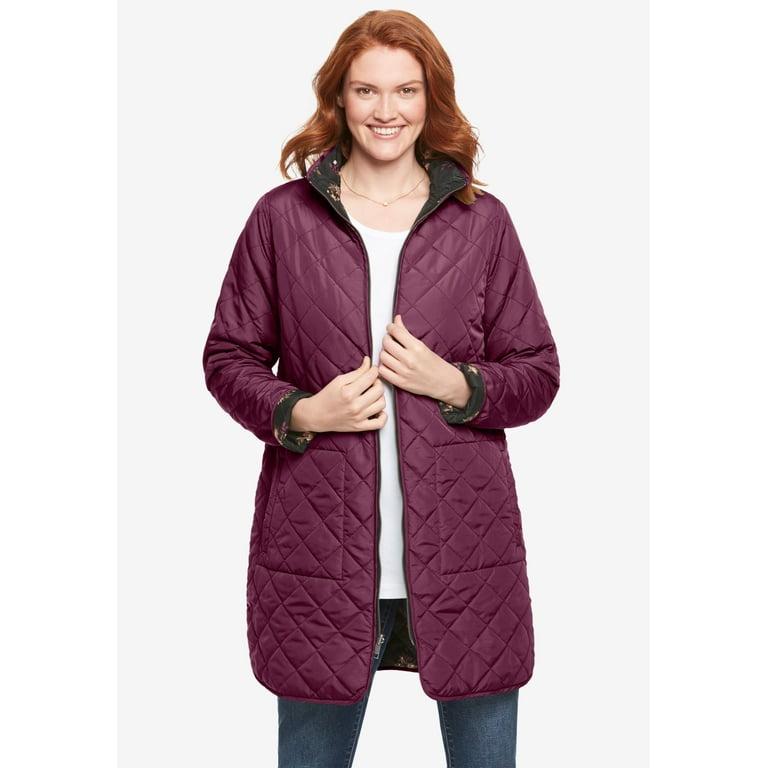 Womens plus size quilted barn deals coat