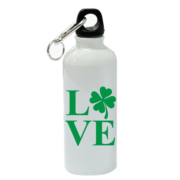Love Irish White Aluminum Sports 20 oz Water Bottle