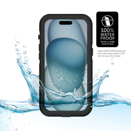 Body Glove Tidal Waterproof Phone Case for iPhone 15 - Black/Clear