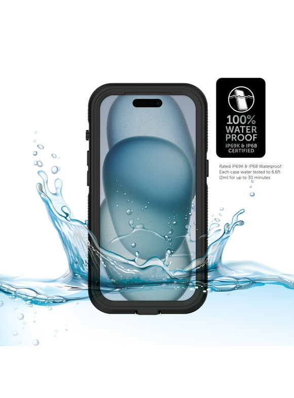 Body Glove Tidal Waterproof Phone Case for iPhone 15 - Black/Clear