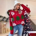 thumbnail image 3 of Suéter de cuello redondo estilo navideño otoño Y2K para mujer, suéter de punto para parejas, Nochebuena, Costa Oeste, 3 of 4