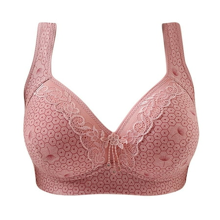 Bigersell Full Figure Bras for Women Plus Size Sale Sports Bras for Girls Balconette Bra Style B3503 Lightly Lined Bras Hook and Eye Bra Closure Regular Size Tshirt Bras No Underwire Hot Pink XXL