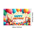 thumbnail image 3 of LUUFILx Happy Birthday Party Backdrop Colorful Balloon Background Kids Celebration Party Supplies Photography Props Candy Bear Decorations Banner, 3 of 8