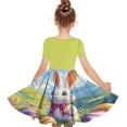 thumbnail image 5 of Moxiu Easter Dress for Girls Bunny Rabbit Easter Eggs Print Swing Dresses Casual Flared Dresses Summer Outfits 4-14 Years 2025 Green,11 Years, 5 of 5