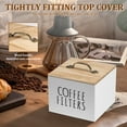 thumbnail image 4 of Tzdxfgl Wood Coffee Filter Holder with Lid for Counter, Large Coffee Pod Storage Container Coffee Bar Decor, White, 4 of 11