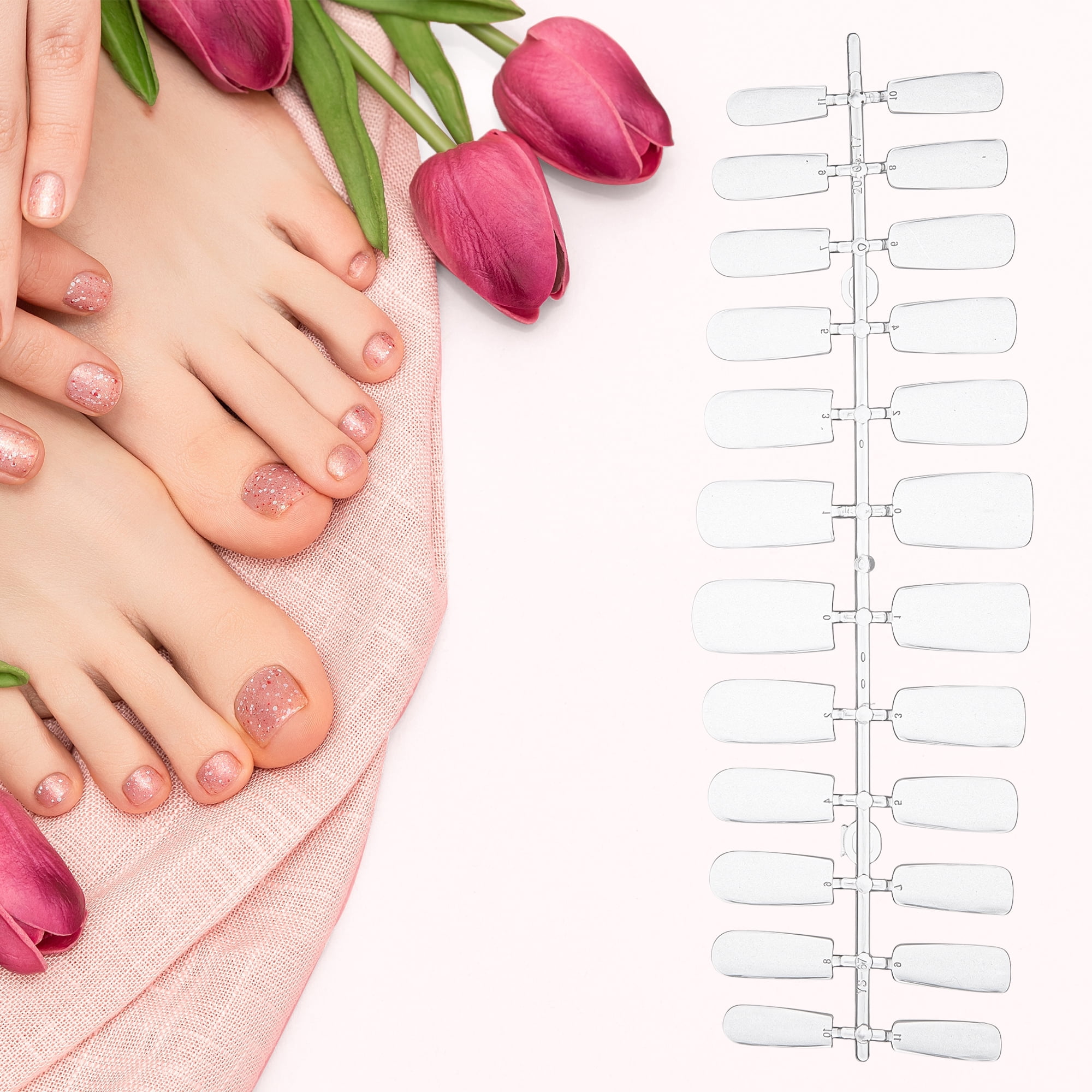 Unique Bargains No Trace Fake Nails 240 Pcs [Medium Rectangle]