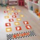 thumbnail image 2 of Footprint & Palm Lattice Floor Sticker Wall Decals, Colorful Feet Puzzle Hopscotch Game Start Wall Stickers, Removable Diy Art Ground Corridor Wallpap, 2 of 5